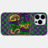 紫と緑のチェック済みパターンのカラフルビーズ Case-Mate iPhoneケース (裏面 (横))