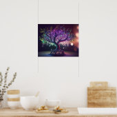 紫と緑のツ白熱［赤熱］光を放つリー ポスター (キッチン)