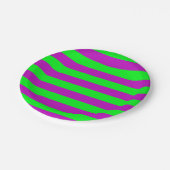 紫と緑のデザイン ペーパープレート (アングル)