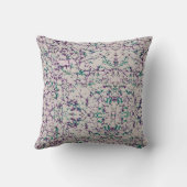 紫と緑のパチパチした絵を描抽象デザイン クッション (裏面)