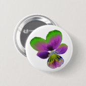 紫と緑のパンジーボタン 缶バッジ (正面&裏面)