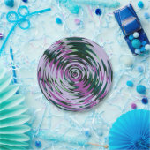 紫と緑のパーティープレート抽象芸術紙皿 ペーパープレート (パーティー)