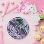 紫と緑のパーティープレート抽象芸術紙皿 ペーパープレート (パーティー)