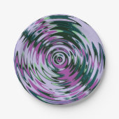 紫と緑のパーティープレート抽象芸術紙皿 ペーパープレート (正面)
