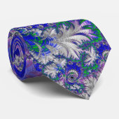 紫と緑のフラクタル ネクタイ (ロール)