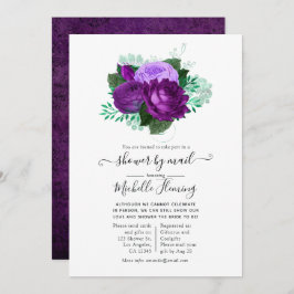 紫と緑のフローラシャワー（郵便） 招待状
