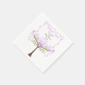 紫と緑のフローラバードバードシャワーありがとう スタンダードカクテルナプキン (角)