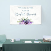 紫と緑のフローラブライダルシャワーへようこそ 横断幕 (トレードショー)