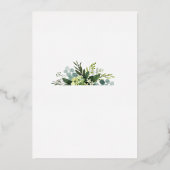 紫と緑のフローラ婚約パーティ 箔招待状 (裏面)