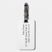 紫と緑のマンダラメダリオン ラゲッジタグ (裏面縦)