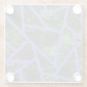 紫と緑のモザイク模様 ガラスコースター (裏面)