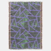 紫と緑のモザイク模様 スローブランケット (正面縦)