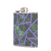 紫と緑のモザイク模様 フラスク (左)