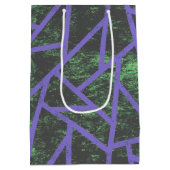 紫と緑のモザイク模様 ミディアムペーパーバッグ (裏面)
