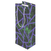 紫と緑のモザイク模様 ワインギフトバッグ (裏面アングル)