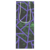 紫と緑のモザイク模様 ワインギフトバッグ (正面)