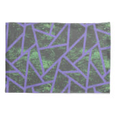 紫と緑のモザイク模様 枕カバー (裏面)