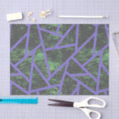 紫と緑のモザイク模様 薄葉紙 (クラフト)
