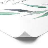 紫と緑のユーカリ歓迎結婚ズ ポスター (角)