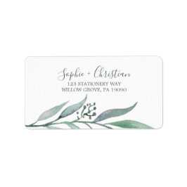 紫と緑のユーカリRSVP住所 シール