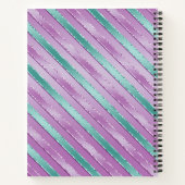 紫と緑のリボンのルックパターン ノートブック (裏面)