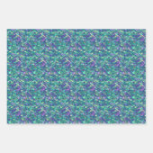 紫と緑の人魚はかりで測 ラッピングペーパーシート (正面3)