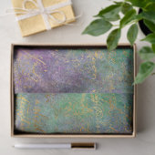 紫と緑の切り離し上の金ゴールドスクリプト 薄葉紙 (ギフト)