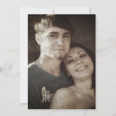 紫と緑の化学写真の結婚式へ セーブザデート (裏面)