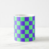 紫と緑の市松模様 コーヒーマグカップ (中央)