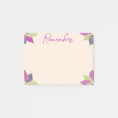 紫と緑の幸せ花 ポストイット (正面)