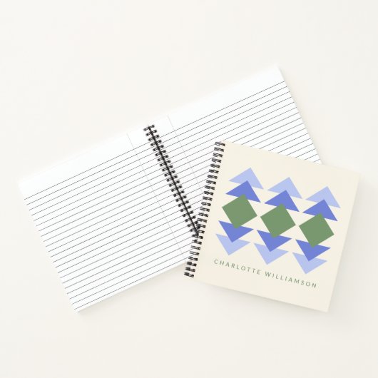 紫と緑の幾何学芸術パーソナライズされた ノートブック (内部)