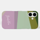 紫と緑の幾何学芸術パーソナライズされた Case-Mate iPhoneケース (裏面 (横))