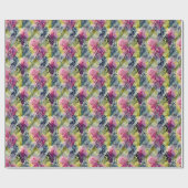 紫と緑の抽象的な水彩画 ラッピングペーパー (フラット)