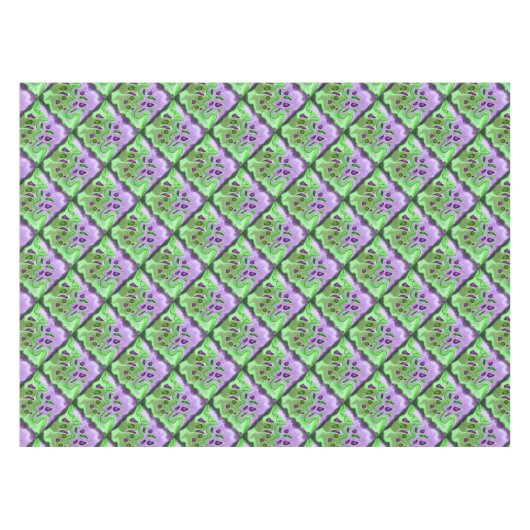 紫と緑の抽象芸術正方形テーブルクロス テーブルクロス (正面(横))