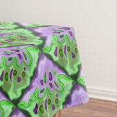 紫と緑の抽象芸術正方形テーブルクロス テーブルクロス (インサイチュ)