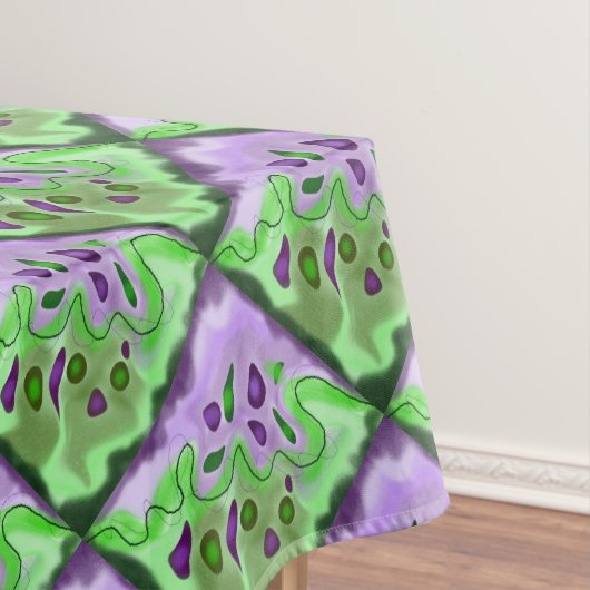 紫と緑の抽象芸術正方形テーブルクロス テーブルクロス (インサイチュ)