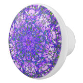 紫と緑の抽象芸術 セラミックノブ (右)