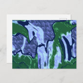 紫と緑の抽象芸術 ポストカード (正面/裏面)