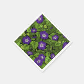 紫と緑の朝顔 スタンダードカクテルナプキン (角)
