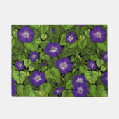 紫と緑の朝顔 ドアマット (正面)