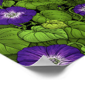 紫と緑の朝顔 ポスター (角)