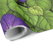 紫と緑の朝顔 ラッピングペーパー (ロールコーナー)