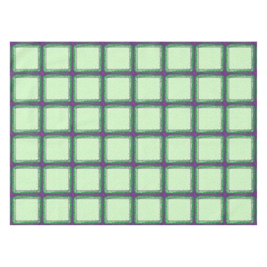 紫と緑の格子模様のテーブルクロス テーブルクロス (正面(横))