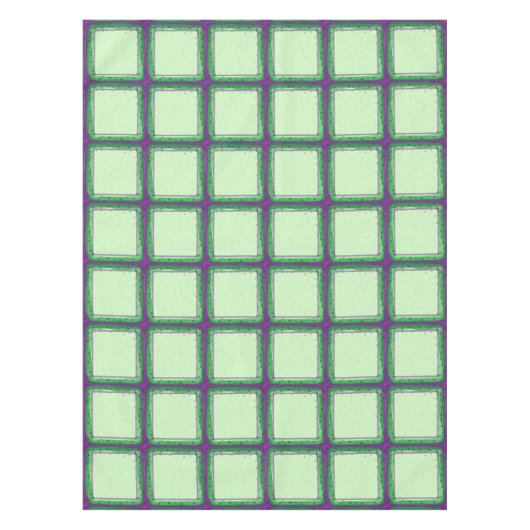 紫と緑の格子模様のテーブルクロス テーブルクロス (正面)