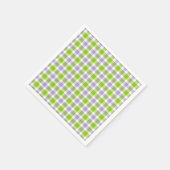 紫と緑の格子縞 スタンダードカクテルナプキン (角)