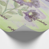 紫と緑の水の色のギフトラップ ラッピングペーパー (角)