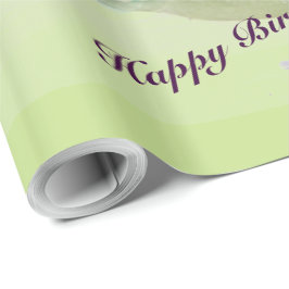 紫と緑の水の色のギフトラップ ラッピングペーパー