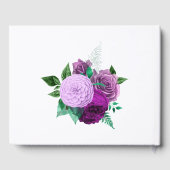 紫と緑の水の色のフローラ結婚 ゲストブック (裏面)