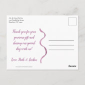 紫と緑の水の色葉の – ありがとう ポストカード (裏面)