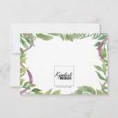 紫と緑の水の色離れの- RSVPカード (裏面)